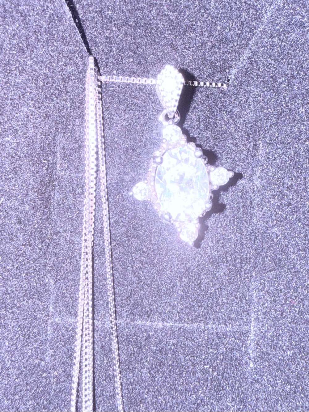 Sterling Silver 925 chain with 1CT Moissanite Pendant Necklace